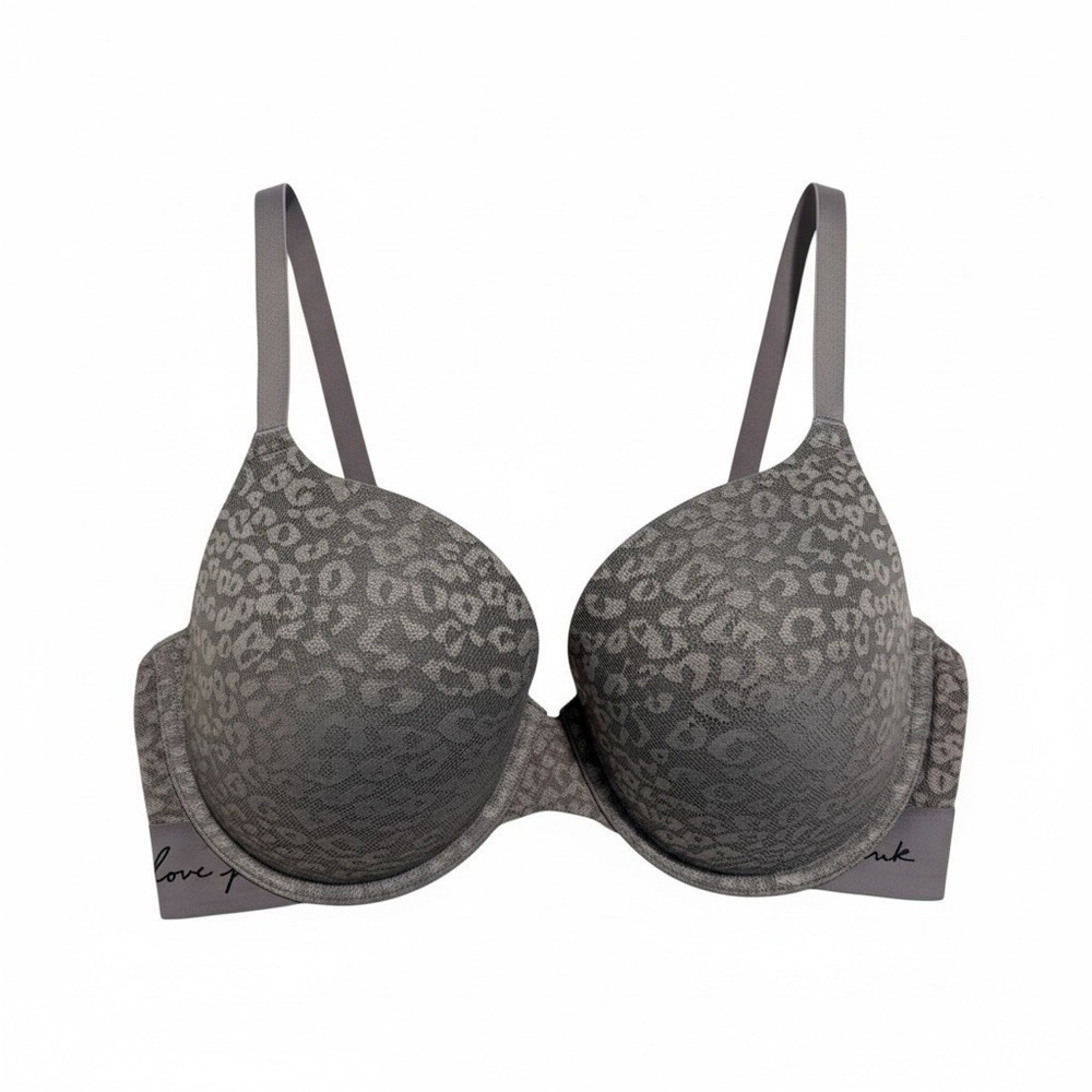 Victoria's Secret Gray Leopard Print T-Shirt Bra